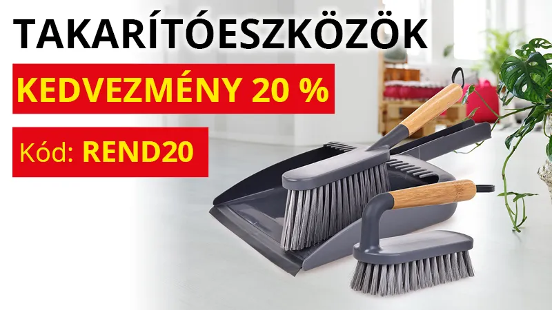20% KEDVEZMÉNY TAKARÍTÓESZKÖZÖKRE